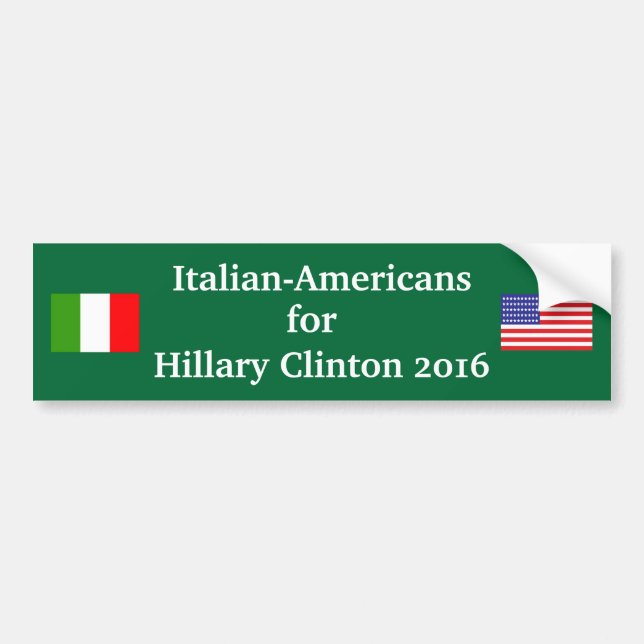 Autocollant De Voiture Américains italiens pour Hillary Clinton 2016 (Devant)