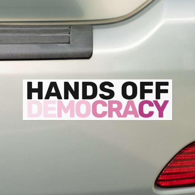 Autocollant De Voiture American Feminist Protest Art Hands Off Democracy  (En voiture)