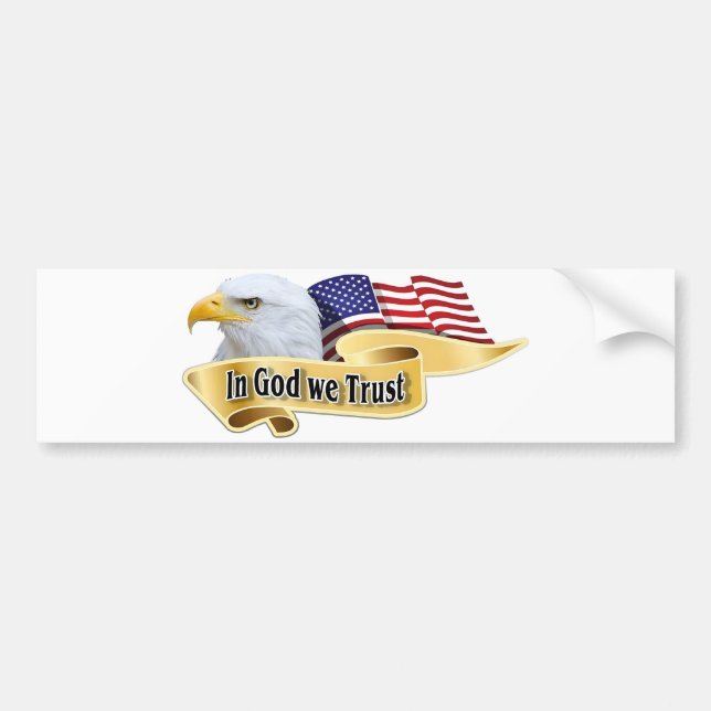 Autocollant De Voiture American Pride Series in God We Trust Bald Eagle B (Devant)