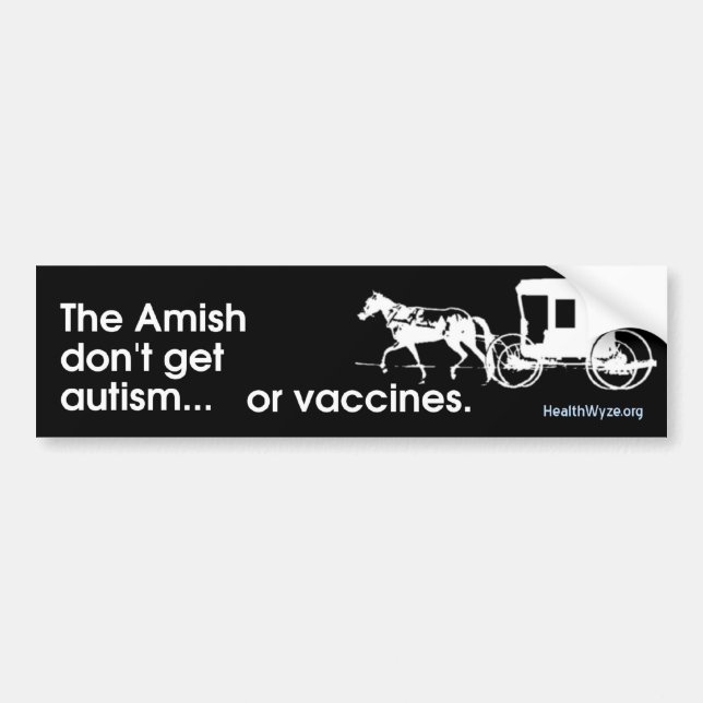 Autocollant De Voiture Amish aucun autisme (Devant)