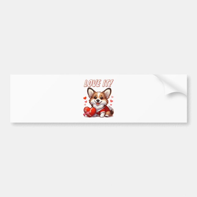 Autocollant De Voiture Amour de Corgi Mignon (Devant)