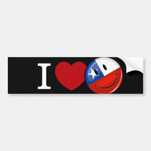 Autocollant De Voiture Amour de drapeau chilien de sourire du Chili