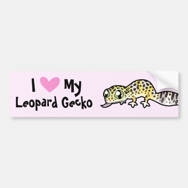 Autocollant De Voiture Amour de Gecko Léopard (Devant)