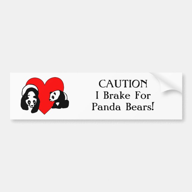 Autocollant De Voiture Amour de panda (Devant)
