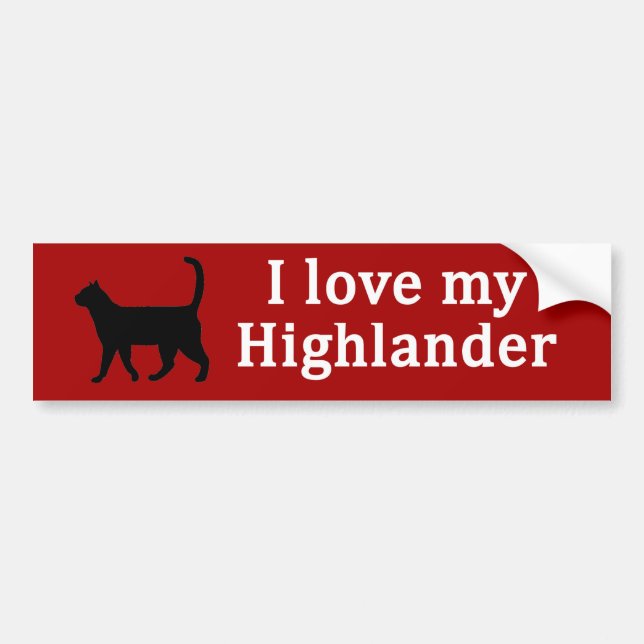 Autocollant De Voiture Amour des Highlanders (Devant)