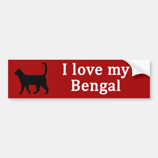 Autocollant De Voiture Amour du Bengale (Devant)