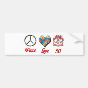 Autocollant De Voiture Amour et 50 de paix