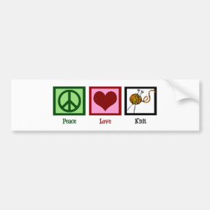 Autocollant De Voiture Amour et tricot de paix