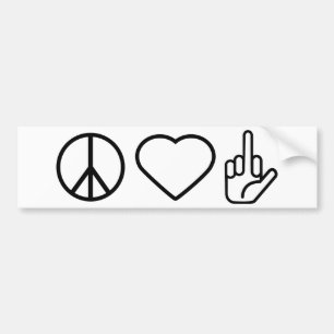 Autocollant De Voiture Amour F de paix outre d'adhésif pour pare-chocs