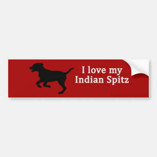 Autocollant De Voiture Amour indien Spitz Dog