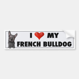 Autocollant De Voiture Amour (noir) FB1 de bouledogue français