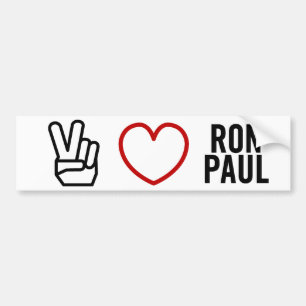 Autocollant De Voiture Amour Ron Paul de paix