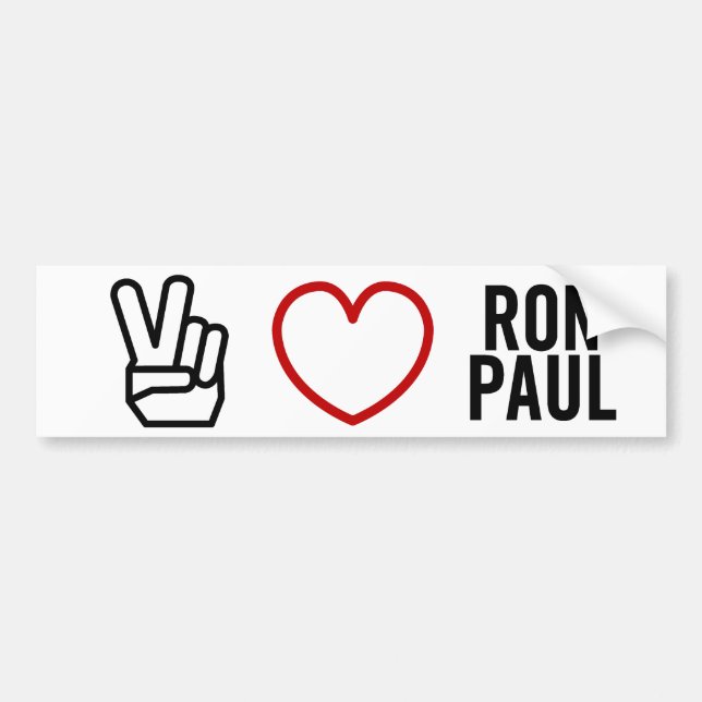 Autocollant De Voiture Amour Ron Paul de paix (Devant)