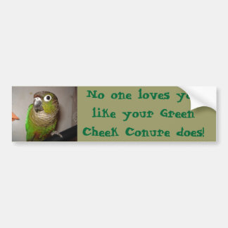 Autocollant De Voiture Amour vert de Conure de joue