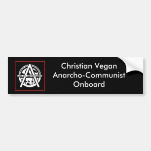 Autocollant De Voiture Anarcho-Communiste végétalien chrétien à bord