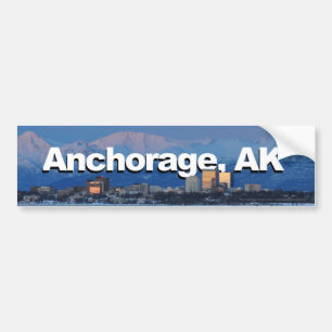Autocollant De Voiture Anchorage Alaska avec Anchorage dans le ciel