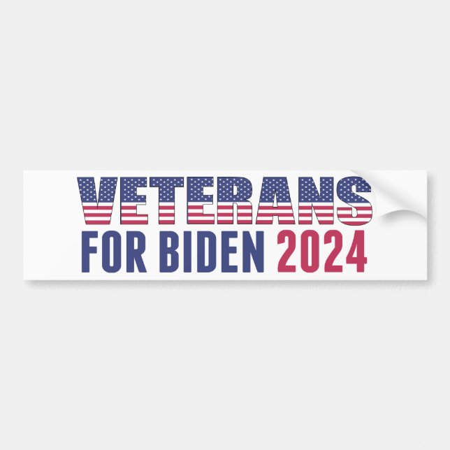 Autocollant De Voiture Anciens combattants pour Biden 2024 Démocrate d'él (Devant)