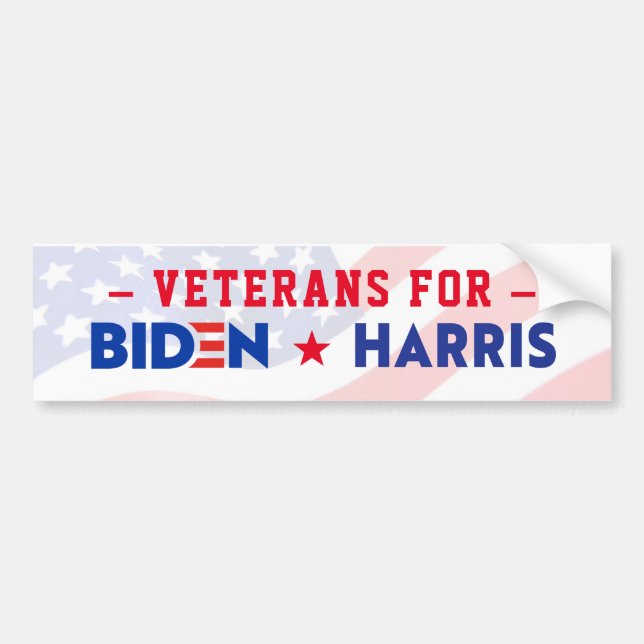 AUTOCOLLANT DE VOITURE ANCIENS COMBATTANTS POUR JOE BIDEN & KAMALA HARRIS (Devant)
