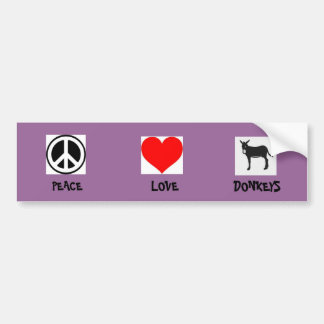 Autocollant De Voiture Ânes d'amour de paix