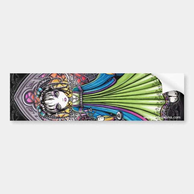 Autocollant De Voiture Ange de coucher du soleil en verre souillé de (Devant)