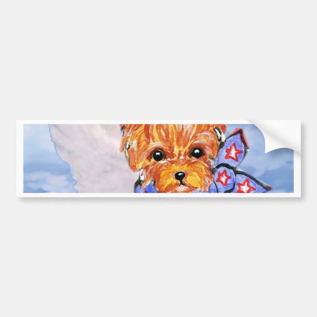 Autocollant De Voiture ange yorkshire terrier (Devant)