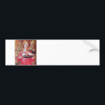 AUTOCOLLANT DE VOITURE ANGEL AVEC ROSES<br><div class="desc">Chef-d'oeuvre médiéval italien de Fra Beato Angelico - Détail du Triptyque de Pérouse 1437.Italie Tempère et feuille d'or.,  Deux anges avec ailes d'or tenant un panier rose, </div>