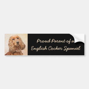 Autocollant De Voiture Anglais Cocker Peinture Espagnole - Art Chien orig