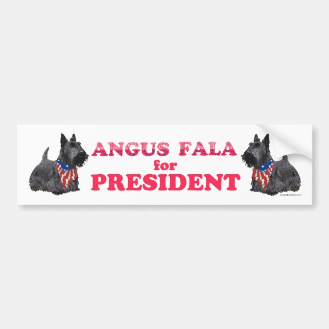 Autocollant De Voiture Angus Fala PRÉSIDENT (Devant)