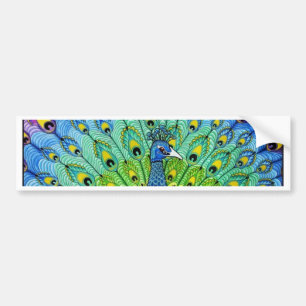 Autocollant De Voiture Animation d'oiseau paon