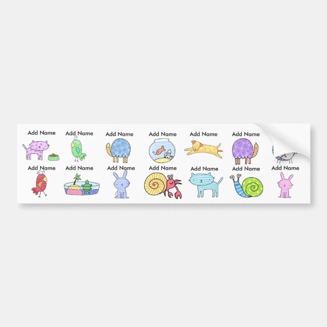 Autocollant De Voiture Animaux imperméables Étiquettes de la coupe Sippy (Devant)