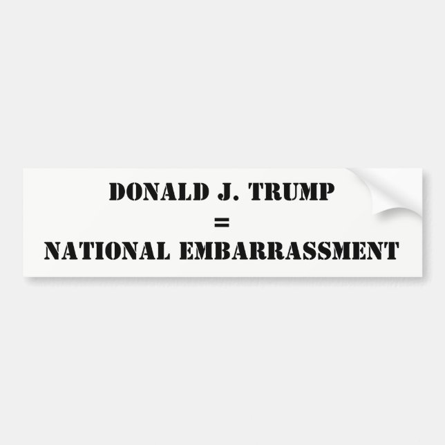 Autocollant De Voiture Anti-Atout d'embarras de Donald J. Trump National (Devant)