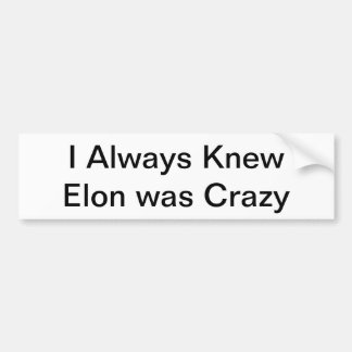 Autocollant De Voiture Anti-Elon Bumper Sticker