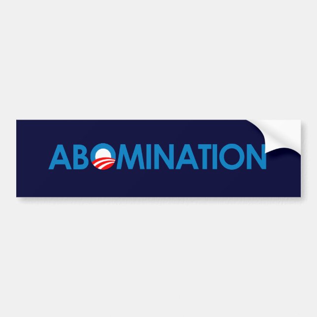 Autocollant De Voiture Anti-Obama - abomination (Devant)