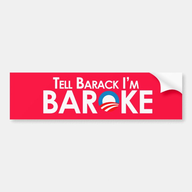 Autocollant De Voiture Anti-Obama - Baroke Bumpersticker (Devant)