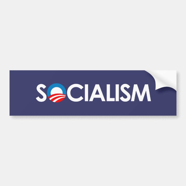 Autocollant De Voiture Anti-Obama - blanc de socialisme (Devant)