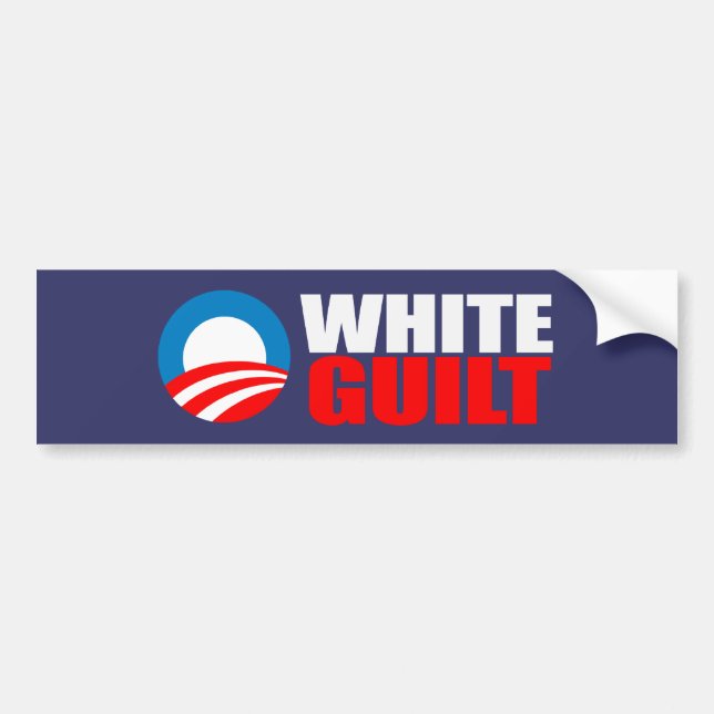 Autocollant De Voiture Anti-Obama - CULPABILITÉ BLANCHE Bumpersticker (Devant)
