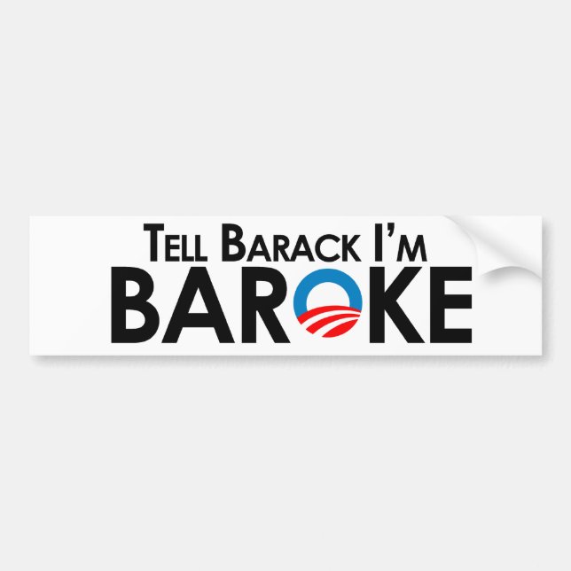 Autocollant De Voiture Anti-Obama - dites Barack Im Baroke (Devant)