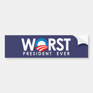Autocollant De Voiture Anti-Obama - le plus mauvais blanc du Président