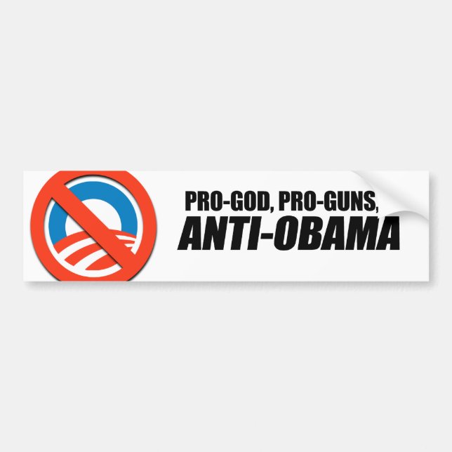 Autocollant De Voiture Anti-Obama - PRO-GOD PRO-GUNS ANTI-OBAMA (Devant)