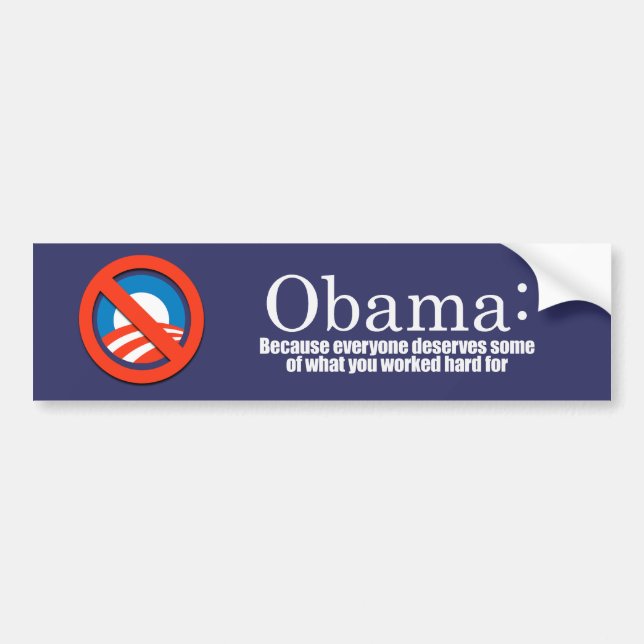 Autocollant De Voiture Anti-Obama - puisque chacun mérite votre argent (Devant)