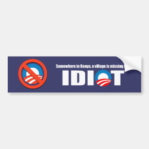 Autocollant De Voiture Anti-Obama - quelque part au Kenya un village est