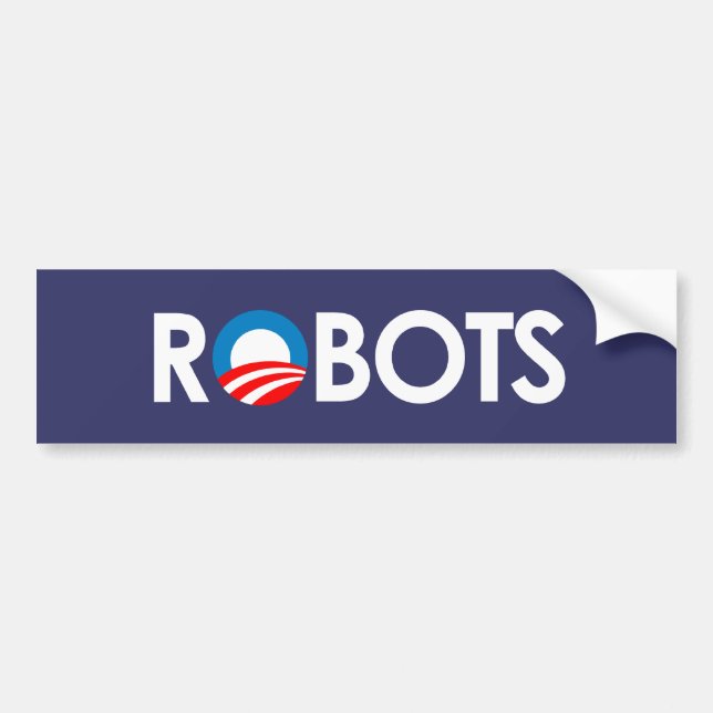 Autocollant De Voiture Anti-Obama - robots blancs (Devant)
