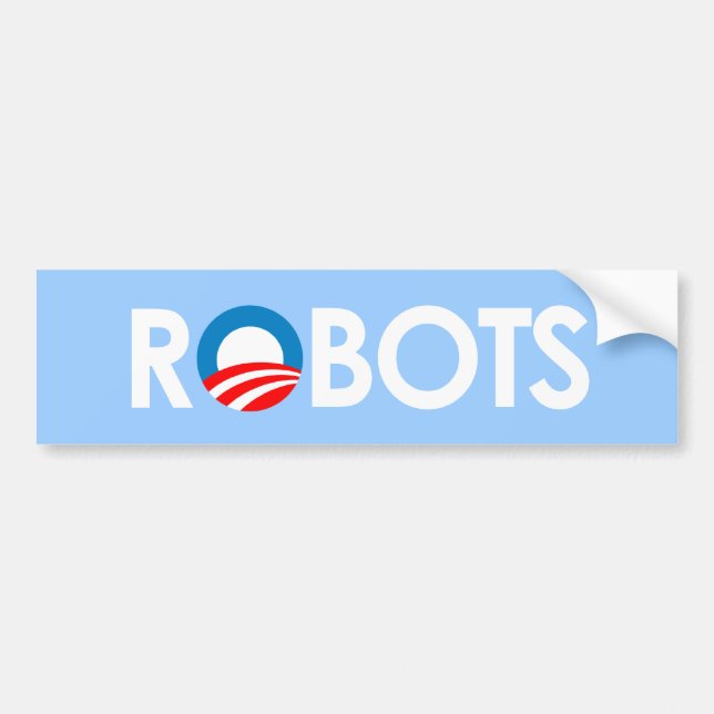 Autocollant De Voiture Anti-Obama - robots blancs (Devant)