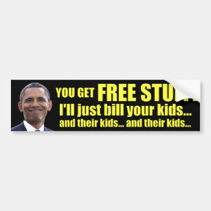 Autocollant De Voiture Anti Obama - substance libre - dette
