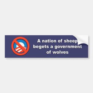 Autocollant De Voiture Anti-Obama - une nation des moutons engendre un