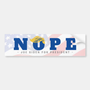 AUTOCOLLANT DE VOITURE ANTI-TRUMP NOPE TRUMP HAIR PRESIDENTIAL ELECTION