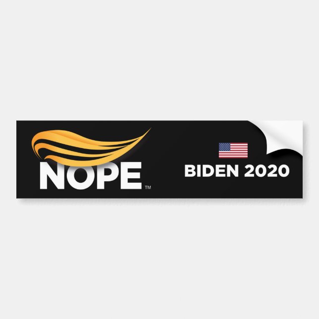 Autocollant De Voiture Anti-Trump, Trump Nope, Biden 2020 (Devant)