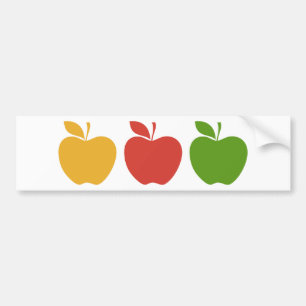 Autocollant De Voiture Apple vert rouge jaune