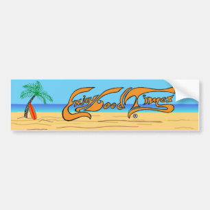 Autocollant De Voiture Appréciez le bon logo de plage de périodes