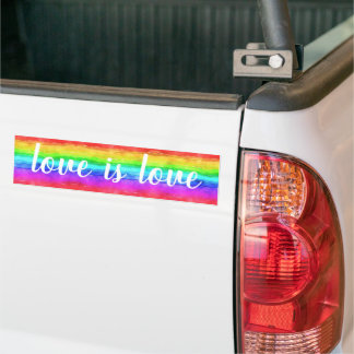 Autocollant De Voiture Aquarelle Rainbow Love is Love Pride